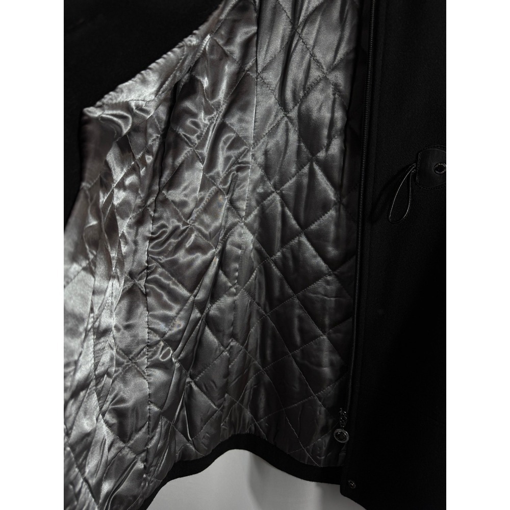 Calvin Klein Womens Black Wool Blend Hooded Toggle Coat Jacket XS - Picture 10 of 12